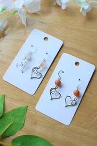 Image 1 of Sterling Silver + Crystal Heart Earrings (2 pairs available)