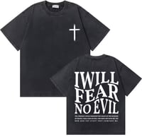 Image 1 of Vintage Christian Jesus Shirt (I Will Fear No Evil)