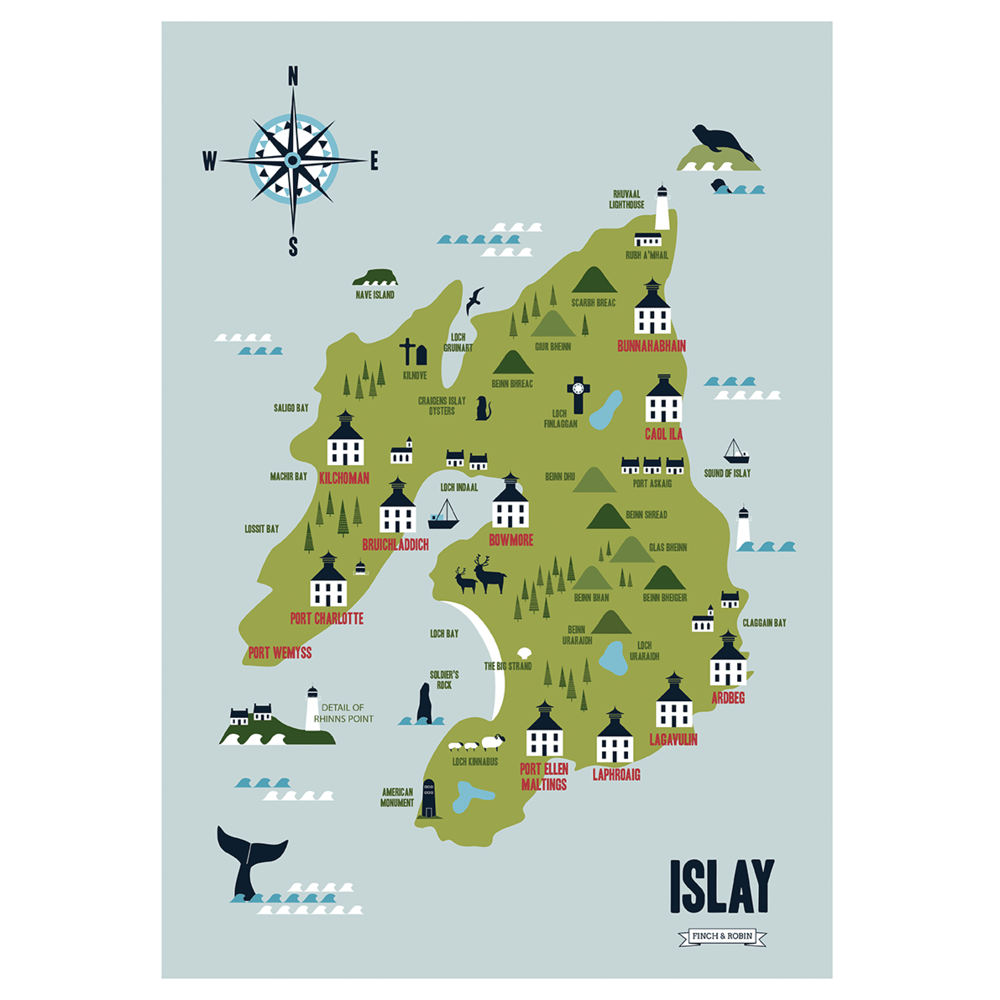 Printed Map of The Isle of Islay | Kate McLelland