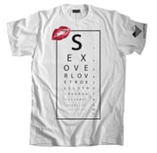 Image of "Love is Blind Eye Exam" Trois Sex Over Love Tee x Champion
