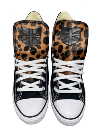CHEETAH LEATHER SHIELD HIGH CHUCKS