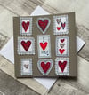 I Love you, Red framed hearts card