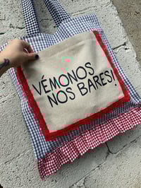 Image 3 of Bolsiña feita a man. VÉMONOS NOS BARES. vichy. Deseño exclusivo!