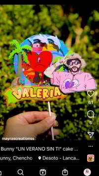 Image 4 of Bad Bunny cake topper (shaker)