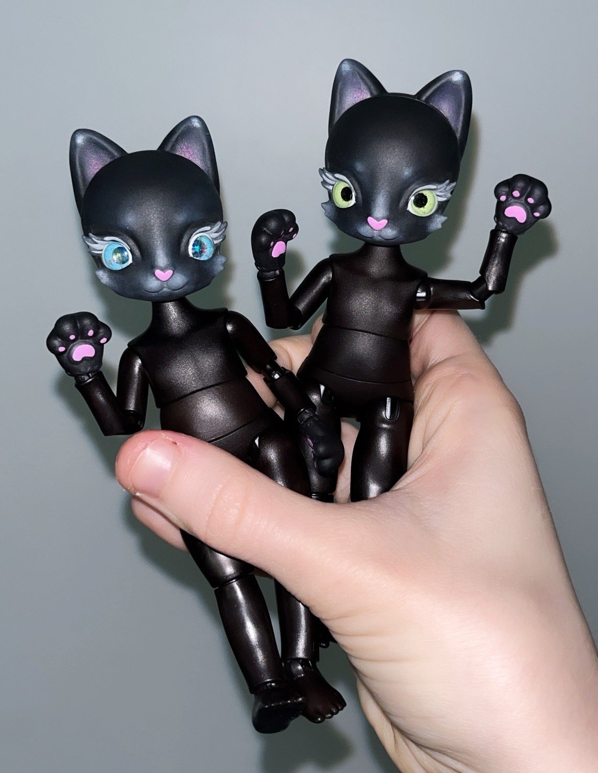 * black cat ornament ୨୧* 黒猫さん クリップ （a） Cat Ceramic Figurine.JPG