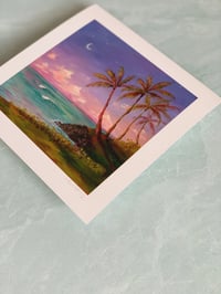 Image 3 of "Moonrise at Punalu'u", 8x8" print