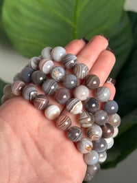 Image 2 of BOTSWANA AGATE BEADED BRACELETS 9MM