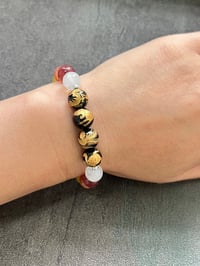 Image 3 of Gold-Carved Four Divine Beasts  x Seven Chakra  Bracelet 10mm