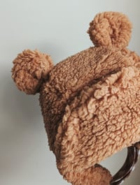 Image 2 of Fleece teddy bear trapper Hat handmade to order