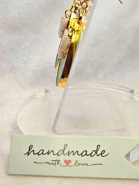 Image 4 of Handcrafted Resin Teardrop Earrings w/ Butterfly Bead 
