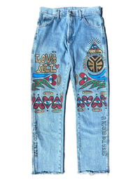 Image 1 of “Love All Fear None” Denim Jeans 