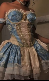 Image 1 of Blue Royalty Handmade Bridgerton-Inspired Corset Dress | One-of-One Regency Couture Gown
