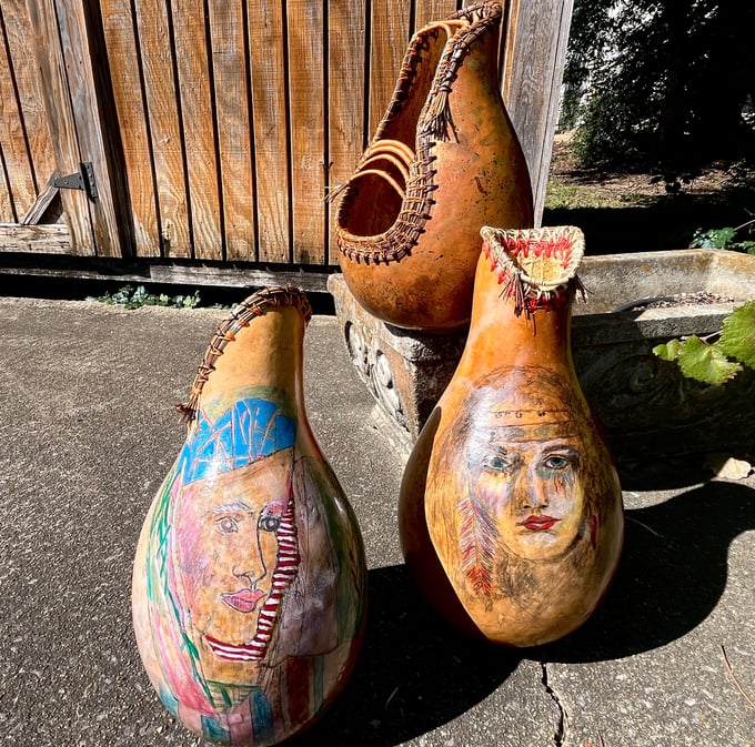Image of Native American inspired Gourd- Far bottom Right