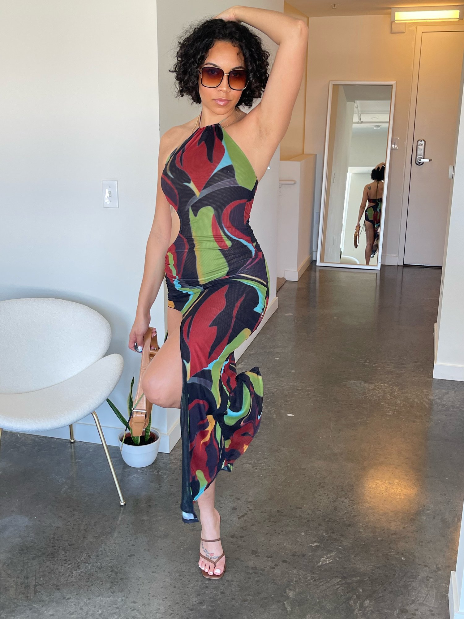 Image of Abstract Slit Dress