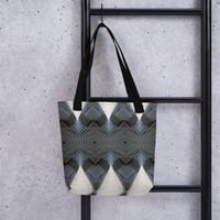 Image 3 of Blue Jay Feathers Tote Bag - White Accents