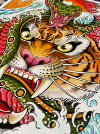 Image 3 of 16x20 Tiger and Snake Giclee Print