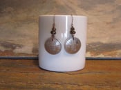 Image of Coin Earrings with Smoky Quartz Beads