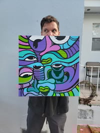 Image 2 of Crowded Spaces: Purple and Teel