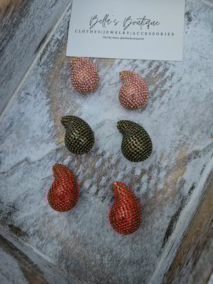 Image of Teardrop Rhinestone Earrings 