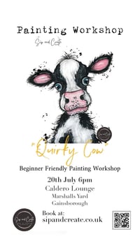 Image 2 of “Quirky Freesian Cow” Paint Night at Gainsborough