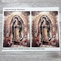 Virgencita Full Body With Flowers  | PRINT OUT 