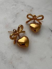 Image 5 of BOW HEART EARRINGS