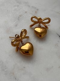 Image 1 of BOW HEART EARRINGS 