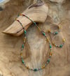 Yellow Serpent Agave Necklace and Earring Set