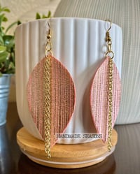 Image 2 of Pink w/ Gold Chains Earrings (Limited Availability)