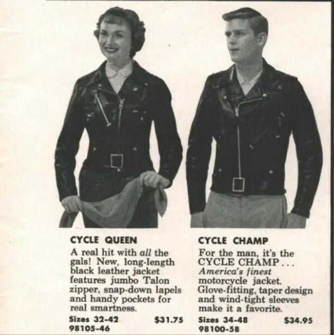 1960s Harley Davidson cycle queen leather motorcycle biker jacket