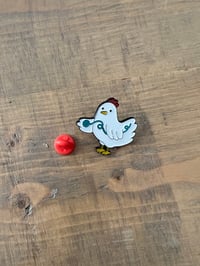 Image 2 of Yarn Chicken Soft Enamel Pin