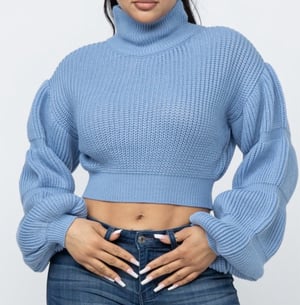 Image of Cropped sweater (Light Blue Only)