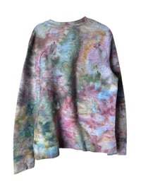 Image 9 of ♻️ UPCYCLED L Unisex Textured Pullover in Rustic Blooms Ice Dye