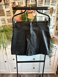 Black wax mini skirt 