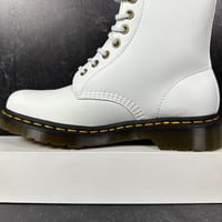 Image 5 of DR DOC MARTENS VEGAN 1460 KEMBLE LACE UP BOOTS WOMENS SIZE 8 WHITE RETRO RAY 8 EYE NEW