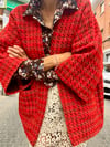 RED TWEED KIMONO JACKET