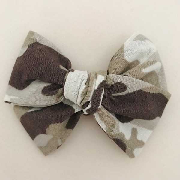 Image of Barrette coton camouflage taupe