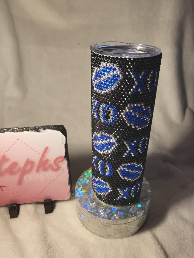 Image of kisses rhinestone tumbler