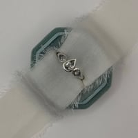 Image 1 of Green Quartz & Beryl Trio Teardrop Ring