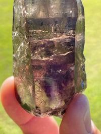 Image 15 of Smoky Amethyst Point With Siver & Red Rutile Inclusions #1972