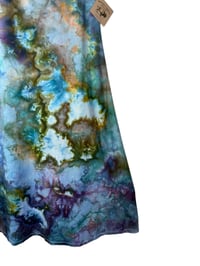 Image 5 of S Stretch Knit Fit and Flare Midi Dress in Cool Earthy Watercolor Ice Dye