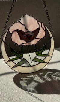 Image 1 of Handmade Stained Glass Art - Peony