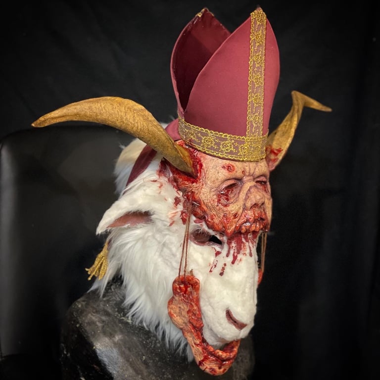 False Prophet - Skinned Pope Version wearable latex mask Image 2