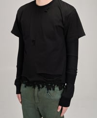 Image 2 of BLACK 'SCARRED'  4-LAYER LONGSLEEVE