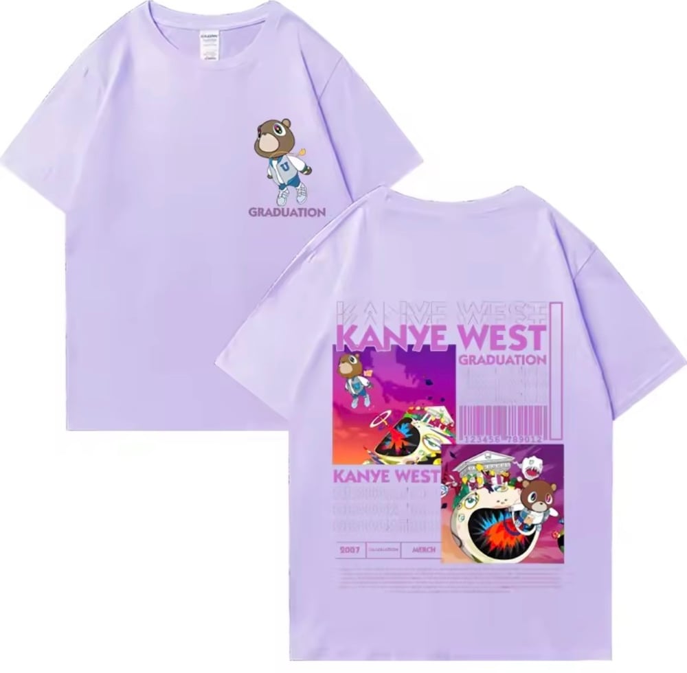 Image of Kanye west graduation album bear T shirt - Unisex multi size & colors