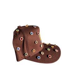 Image 2 of brown custom gem hat 
