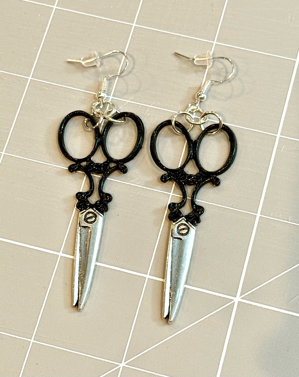Image of Big Fabric Scissors Earrings