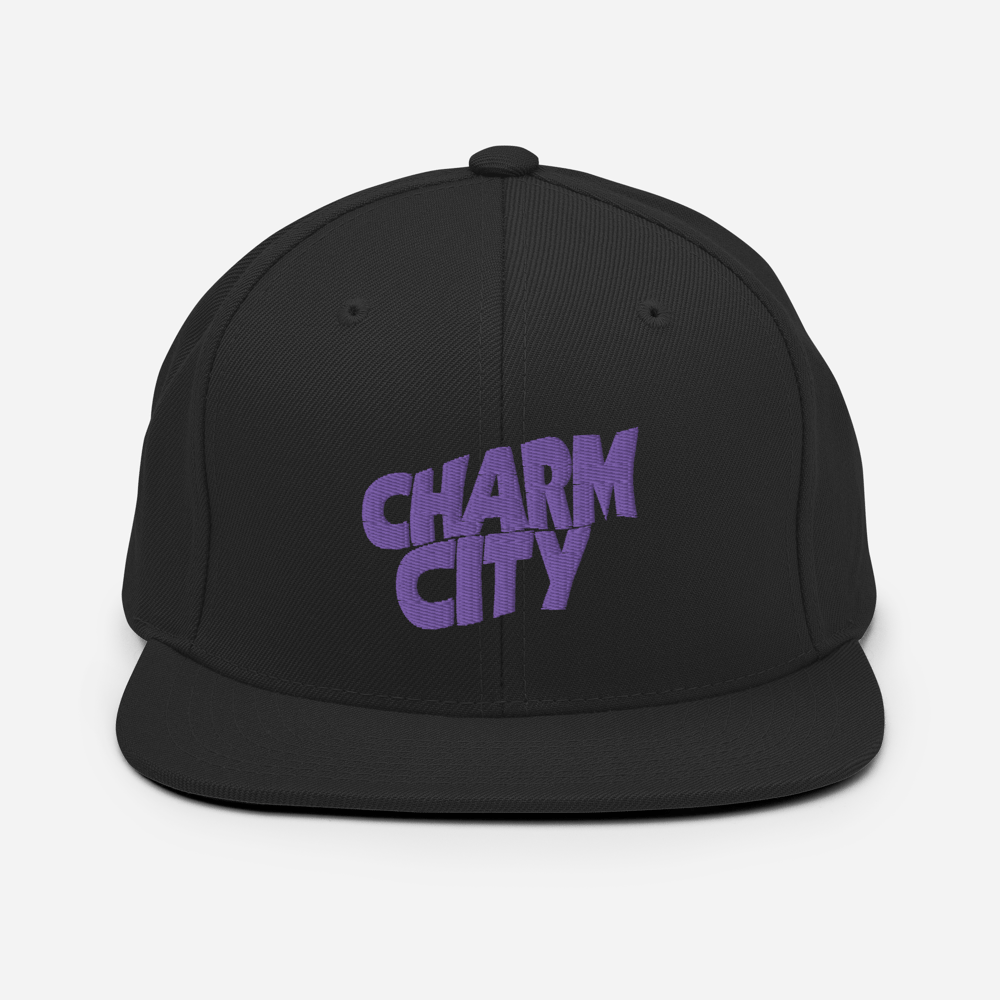 Image of Charm City Baltimore Purple Sabbath Raven Snapback Hat (Black)