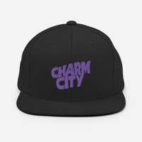 Embroidered Charm City Purple  Snapback Hat