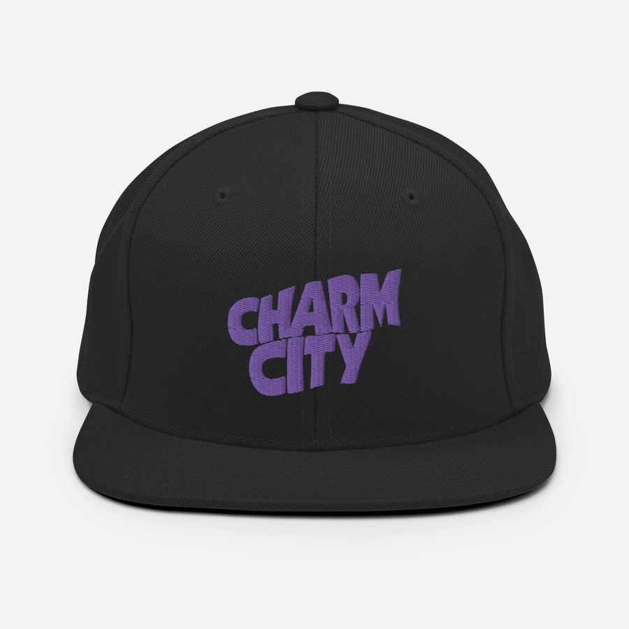 Image of Charm City Baltimore Purple Sabbath Raven Snapback Hat (Black)